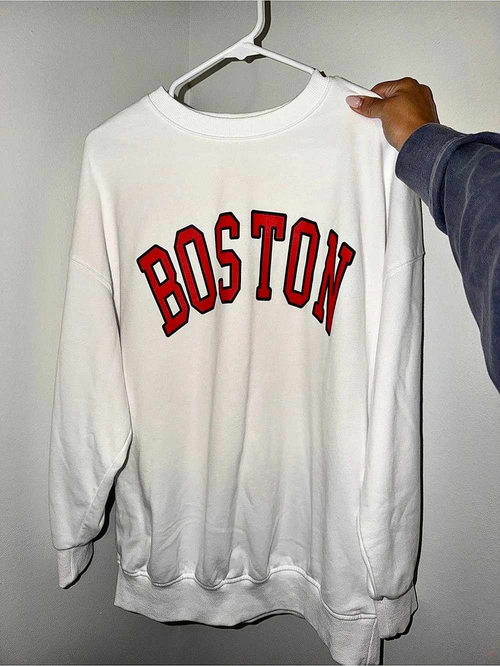Boston Graphic White Crewneck